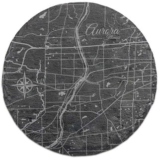Aurora, Illinois Round Slate Coaster