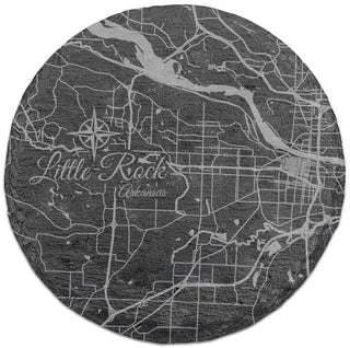 Little Rock, Arkansas Round Slate Coaster