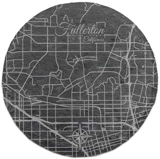 Fullerton, California Round Slate Coaster