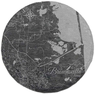 Brownsville, Texas Round Slate Coaster