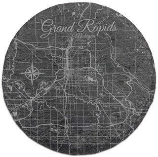 Grand Rapids, Michigan Round Slate Coaster