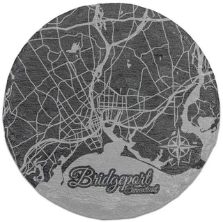 Bridgeport, Connecticut Round Slate Coaster