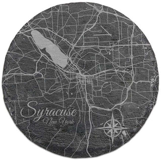 Syracuse, New York Round Slate Coaster