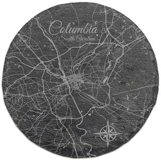 Columbia, South Carolina Round Slate Coaster