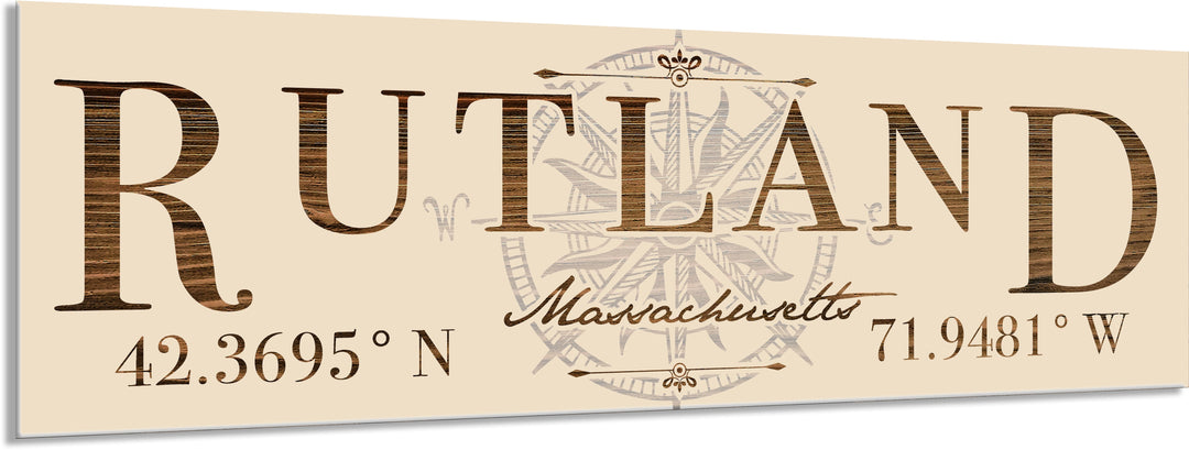 FP1039 - Rutland, MA Stick w/ Compass Engraved Stick (Standard)