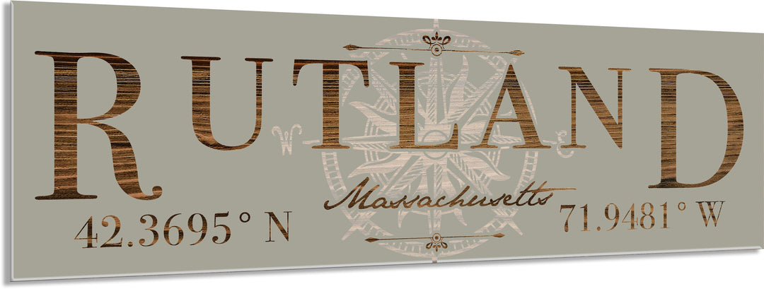 FP1039 - Rutland, MA Stick w/ Compass Engraved Stick (Standard)