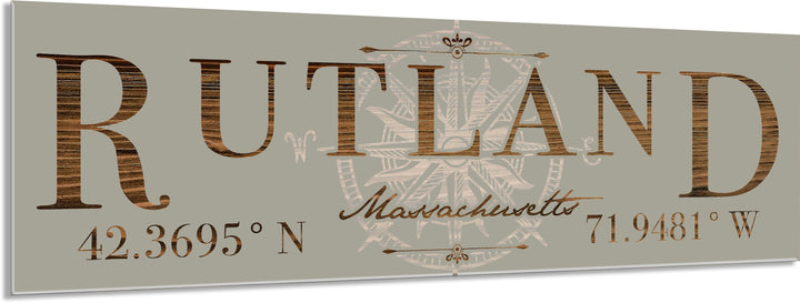 FP1039 - Rutland, MA Stick w/ Compass Engraved Stick (Standard)