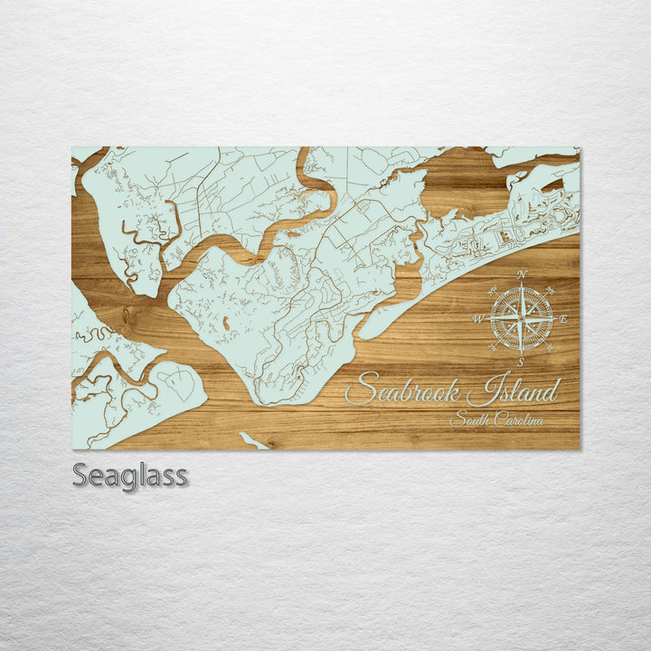 FP0736 -Seabrook Island, SC Engraved Map (Bronze)