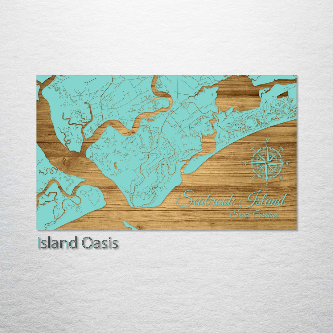 FP0736 -Seabrook Island, SC Engraved Map (Bronze)