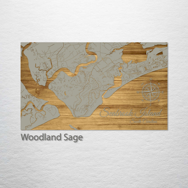 FP0736 -Seabrook Island, SC Engraved Map (Bronze)