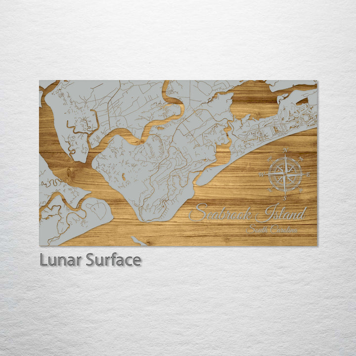 FP0736 -Seabrook Island, SC Engraved Map (Bronze)