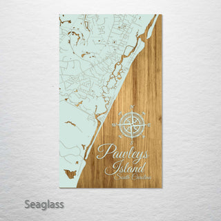 Pawleys Island, South Carolina Engraved Wood Wall Map