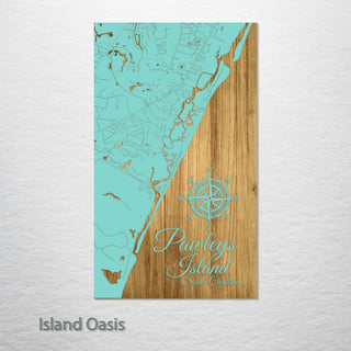 Pawleys Island, South Carolina Engraved Wood Wall Map