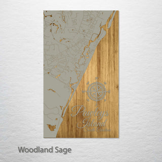 Pawleys Island, South Carolina Engraved Wood Wall Map