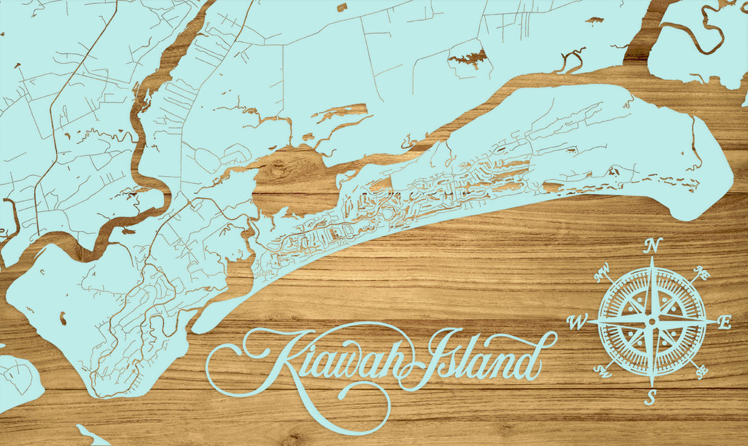FP0736 - Kiawah Island, SC Engraved Map (Bronze)