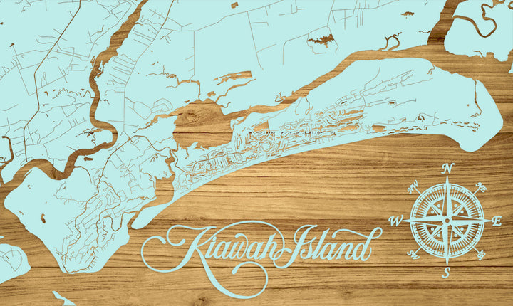 FP0736 - Kiawah Island, SC Engraved Map (Bronze)