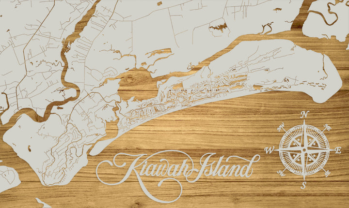 FP0736 - Kiawah Island, SC Engraved Map (Bronze)
