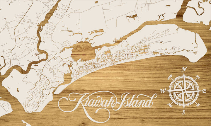 FP0736 - Kiawah Island, SC Engraved Map (Bronze)