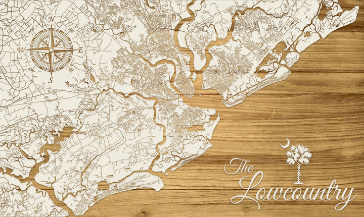 FP0736 - Lowcountry Area, SC Engraved Map (Bronze)
