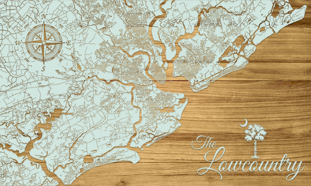 FP0736 - Lowcountry Area, SC Engraved Map (Bronze)