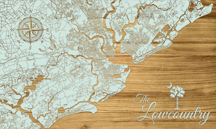 FP0736 - Lowcountry Area, SC Engraved Map (Bronze)