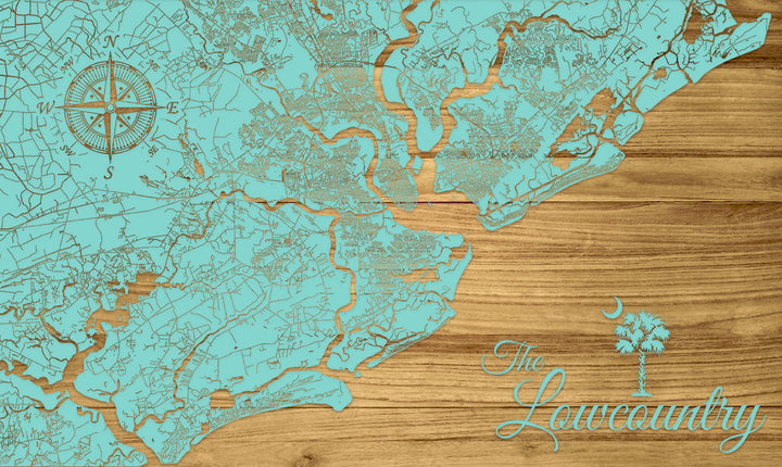 FP0736 - Lowcountry Area, SC Engraved Map (Bronze)