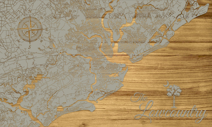 FP0736 - Lowcountry Area, SC Engraved Map (Bronze)