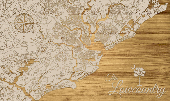 FP0736 - Lowcountry Area, SC Engraved Map (Bronze)