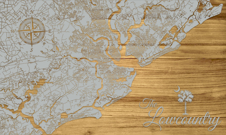 FP0736 - Lowcountry Area, SC Engraved Map (Bronze)