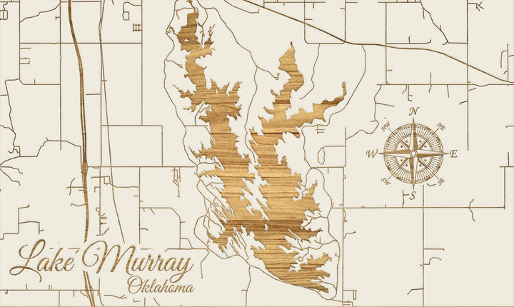 FP1152 - Lake Murray, OK (horizontal) Engraved Map