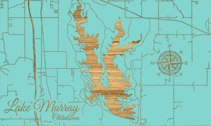 FP1152 - Lake Murray, OK (horizontal) Engraved Map (Standard)
