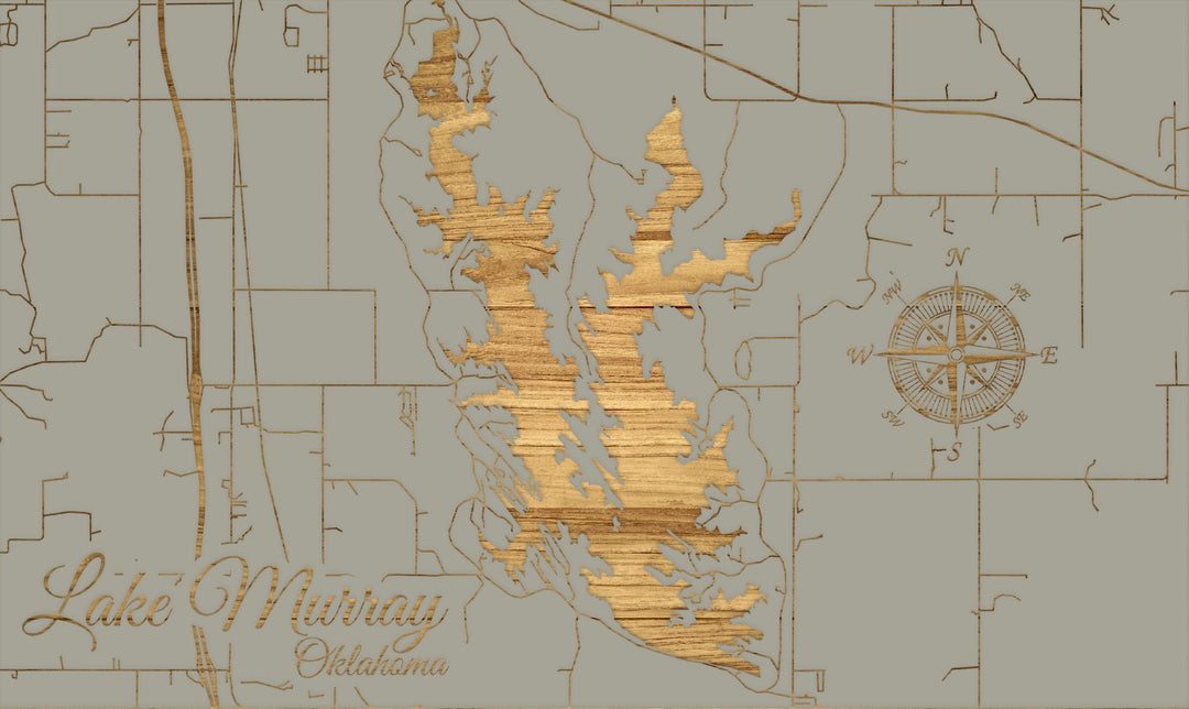 FP1152 - Lake Murray, OK (horizontal) Engraved Map (Standard)
