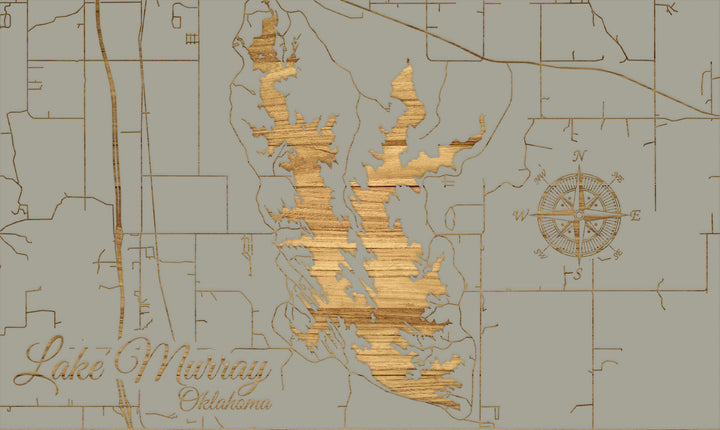 FP1152 - Lake Murray, OK (horizontal) Engraved Map (Standard)