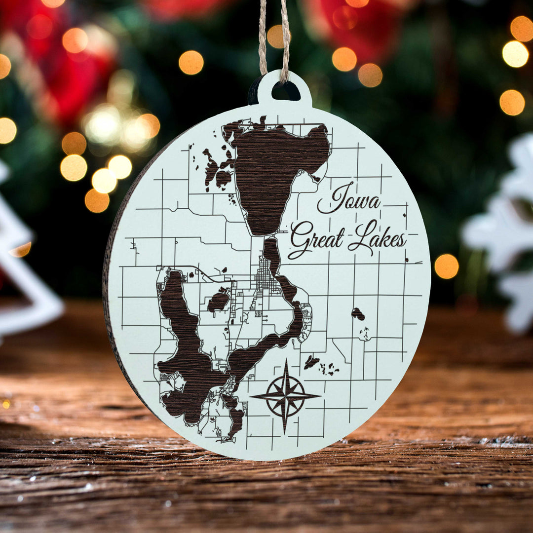 FP0690 - Iowa Great Lakes Engraved Ornament (Standard)