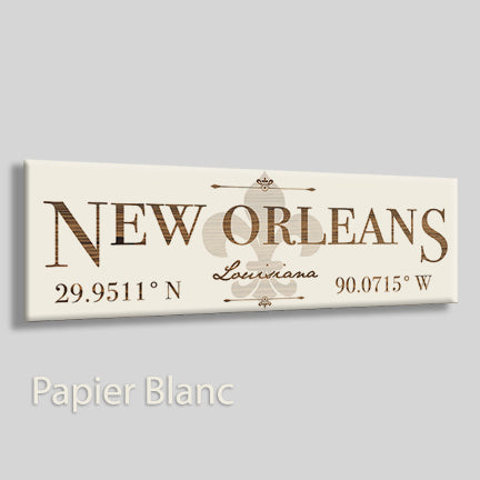 FP0540 - New Orleans, Louisiana Fleur Engraved Stick (Standard)