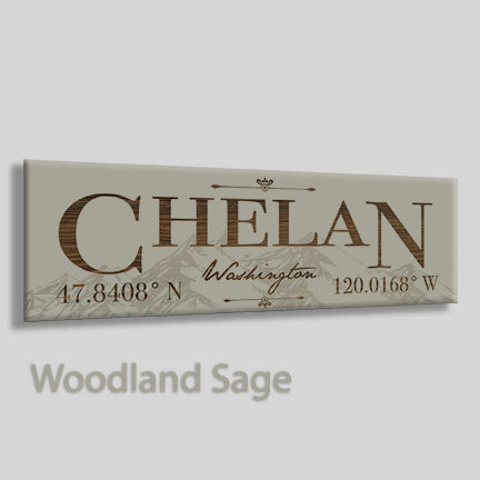 FP0884 - Chelan, Washington Mountains Engraved Stick (Standard)