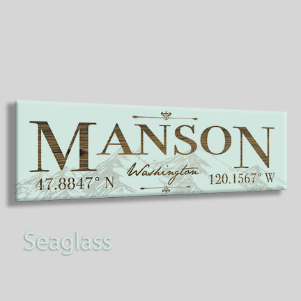 FP0884 - Manson, Washington Mountains Engraved Stick (Standard)
