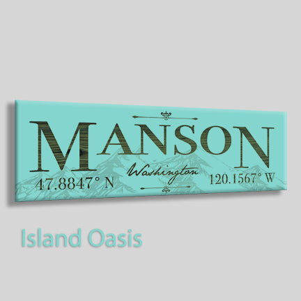 FP0884 - Manson, Washington Mountains Engraved Stick (Standard)
