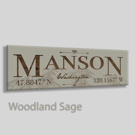FP0884 - Manson, Washington Mountains Engraved Stick (Standard)