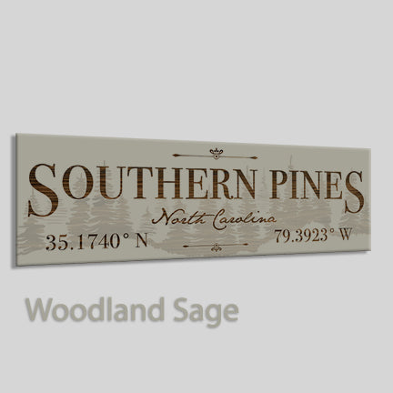 FP1449 - Southern Pines Treeline, North Carolina Engraved Stick (Standard)