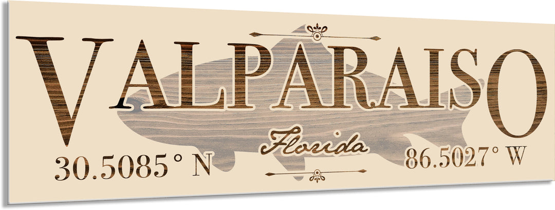 FP0772 - Valparaiso, FL Fish Engraved Stick (Standard)