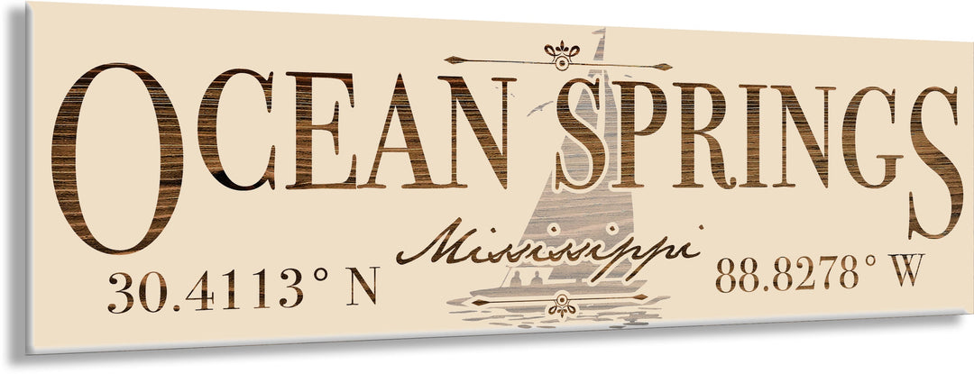 FP1234 - Ocean Springs, MS (Sail) Engraved Stick (Standard)