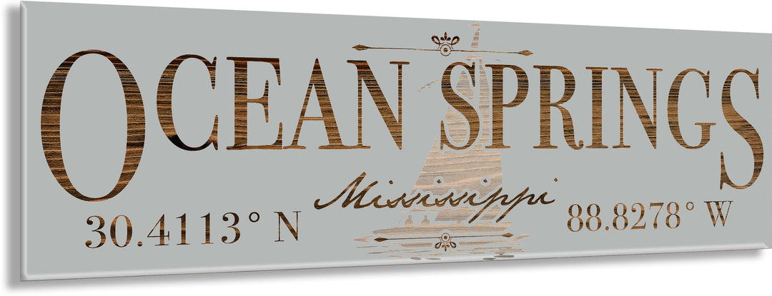 FP1234 - Ocean Springs, MS (Sail) Engraved Stick (Standard)