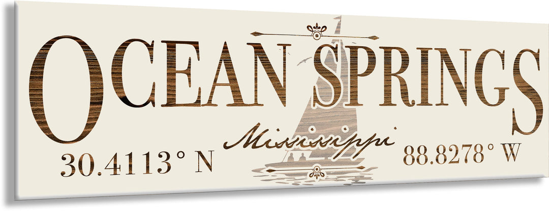 FP1234 - Ocean Springs, MS (Sail) Engraved Stick (Standard)