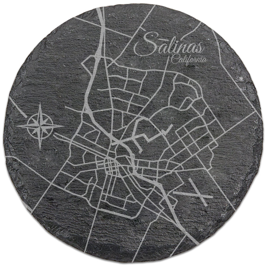Salinas, California Round Slate Coaster
