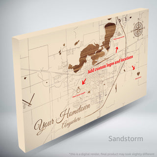 Custom Engraved Wood Map