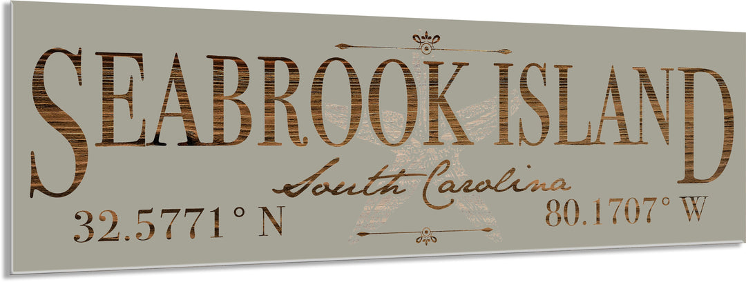 FP0736 - Seabrook Island, SC Starfish Engraved Stick (Bronze)