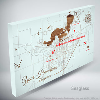 Custom Engraved Wood Map