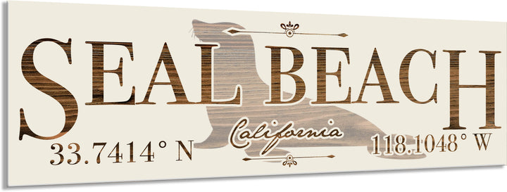 FP0680 - Seal Beach, CA Seal Engraved Stick (Bronze)