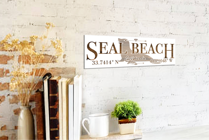 FP0680 - Seal Beach, CA Seal Engraved Stick (Bronze)